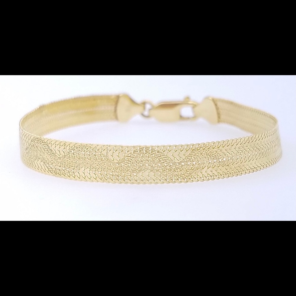 Herringbone bracelet 14K solid gold